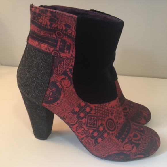 Textured heeled Desigual Ankle Boots size 38 - Picture 2 of 13